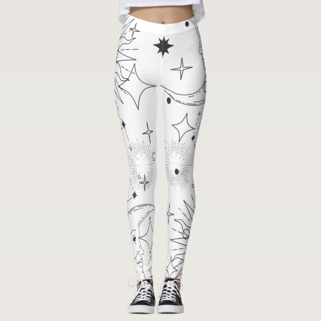 ASTROLOGIE (WEISS) LEGGINGS (Vorderseite)