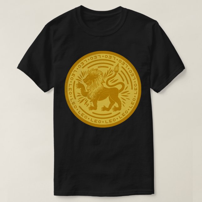 Astrologie Zodiac Abzeichen Leo Sign Tshirt (Design vorne)