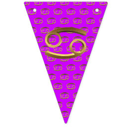 Astrologie Zodiac-Schild Krebs Gold Look Symbol El Wimpelkette