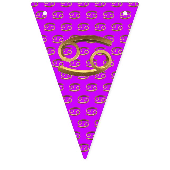 Astrologie Zodiac-Schild Krebs Gold Look Symbol El Wimpelkette (Erste Fahne)