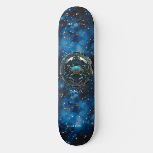 Astrologie Zodiac Schildkrebs Personalisierte Skat Skateboard (Vorderseite)