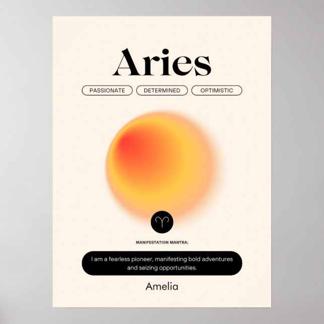 Astrologie Zodiac Sign Aries Poster (Vorne)