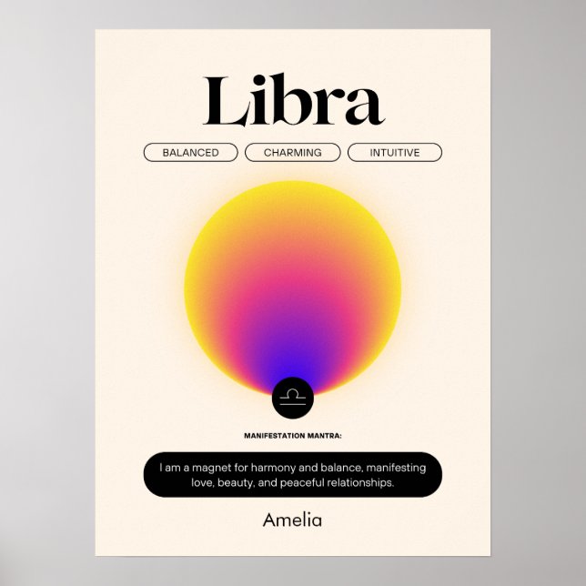 Astrologie Zodiac Sign Libra Poster (Vorne)