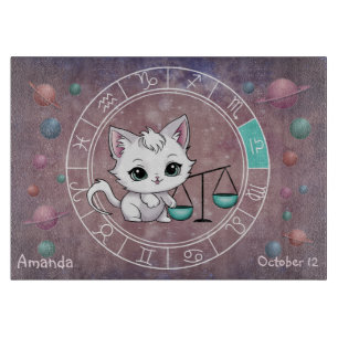 Astrologische Libra Niedliche Katze Zodiac Wheel P Schneidebrett