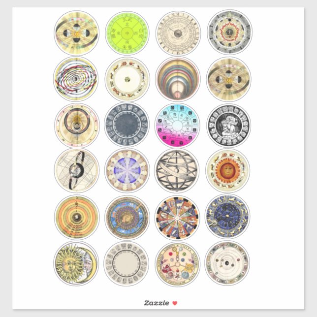 astrologische Tierdiagramme Himmelskunst-Collage Aufkleber (Blatt)