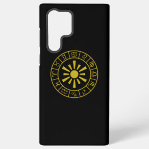 Astrologische Zodiak-Symbole Rad+Sonne Gold Samsung Galaxy Hülle