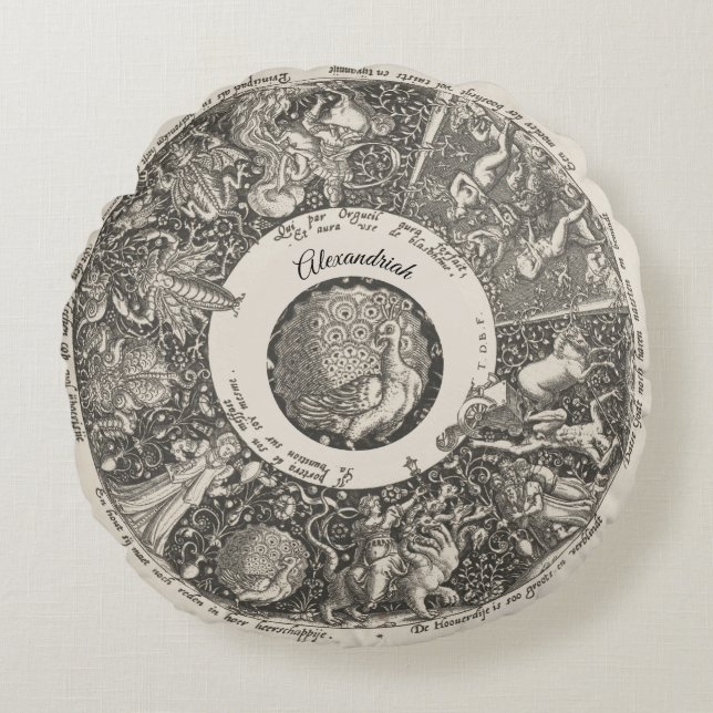 Astrologischer Sternenkarte Astronomisches Rundkis Rundes Kissen (Vorderseite)