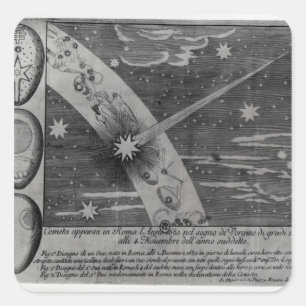 Astrologisches Diagramm des Kometen Quadratischer Aufkleber
