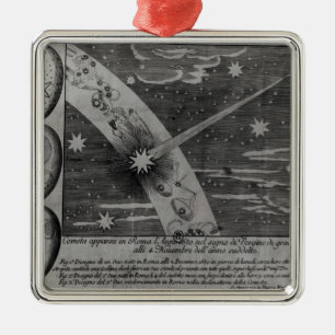 Astrologisches Diagramm des Kometen Silbernes Ornament