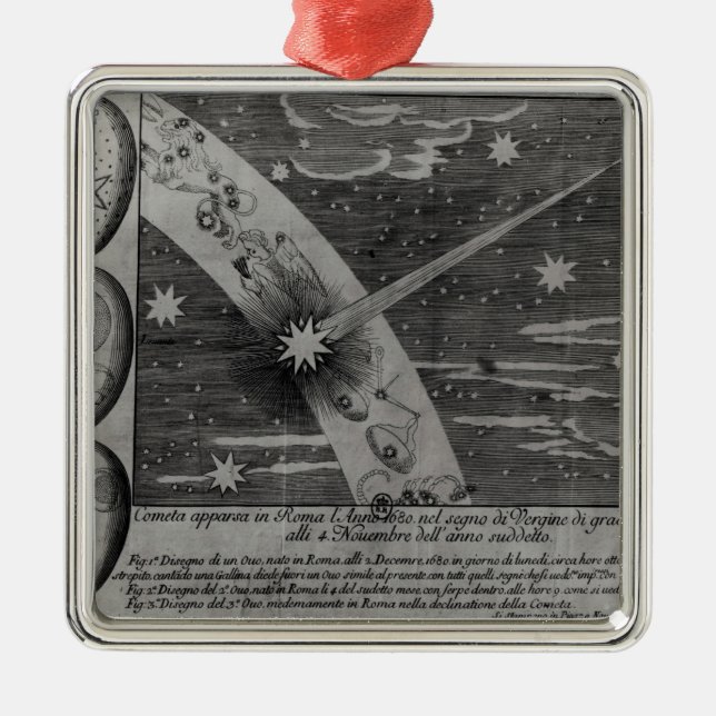 Astrologisches Diagramm des Kometen Silbernes Ornament (Vorne)