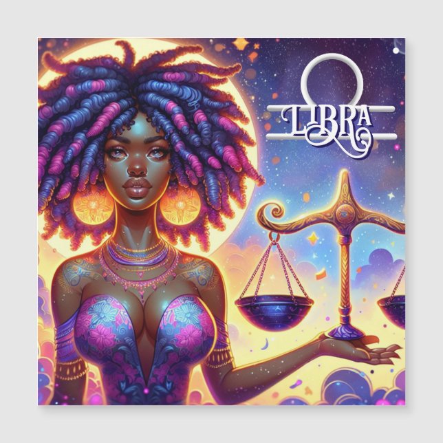 Astrologisches Horoskop Signalibra Magnetkarte (Vorderseite)