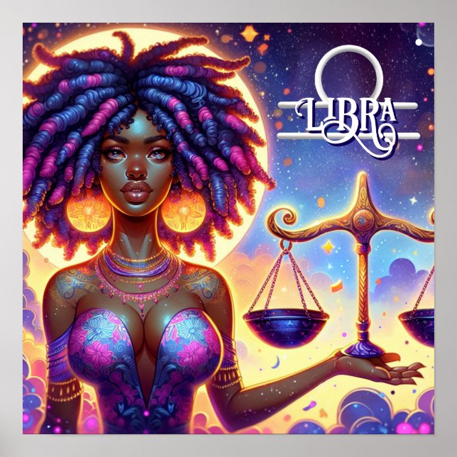 Astrologisches Horoskop Signalibra Poster (Vorne)