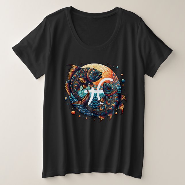Astrologisches Horoskop-Syndrom Große Größe T-Shirt (Design vorne)