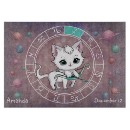 Astrologisches Sagittarius Niedliche Katze Zodiac  Schneidebrett