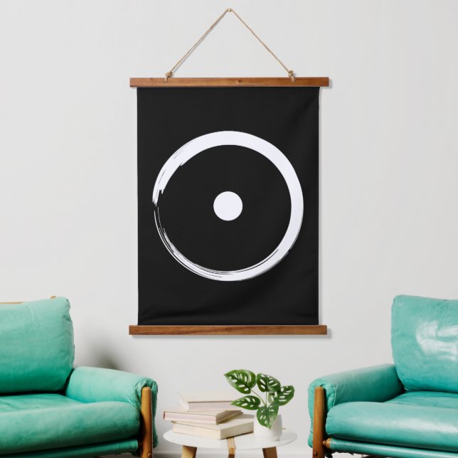 Astrologisches Sonnenzeichen - Zen-Kreis 2 des Bud Wandteppich Mit Holzrahmen (Wohnzimmer)