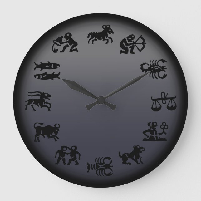 Astrology Clock Horoscope Clocks - Customize Große Wanduhr (Vorderseite)