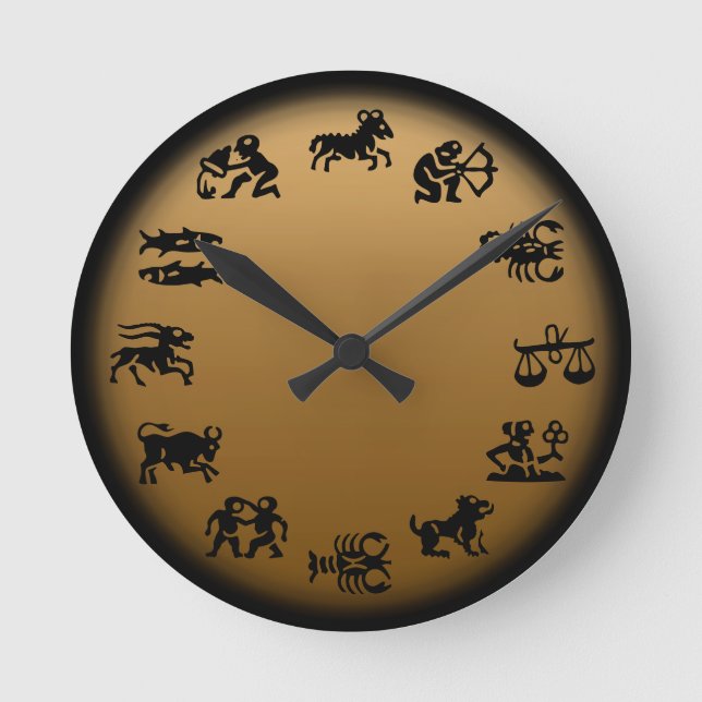 Astrology Clock Horoscope Clocks - Customize Runde Wanduhr (Vorderseite)