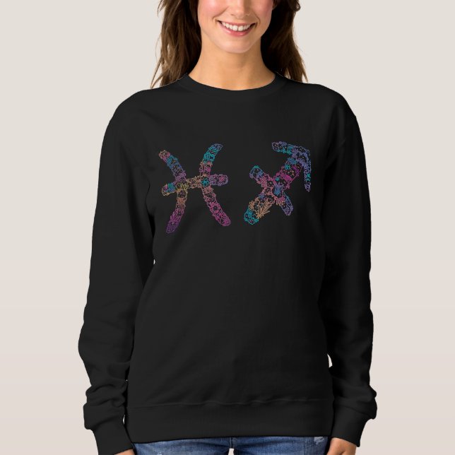 Astrology Horoscope Zodiac Signs Gemini and Sagitt Sweatshirt (Vorderseite)