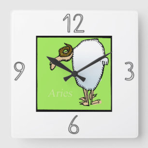 Astrology Zodiac Sign Aries Wall Clock Quadratische Wanduhr