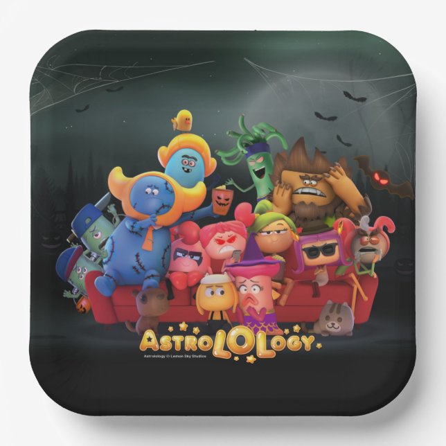 AstroLOLogy Halloween Square Paper Plate Pappteller (Vorderseite)
