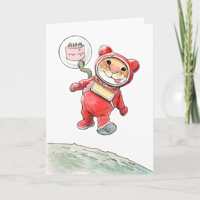 AstroMouse Geburtstagskarte Karte (Vorderseite)