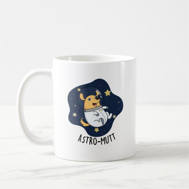 Astromutt Funny Dog Astronaut Puff Kaffeetasse (Links)