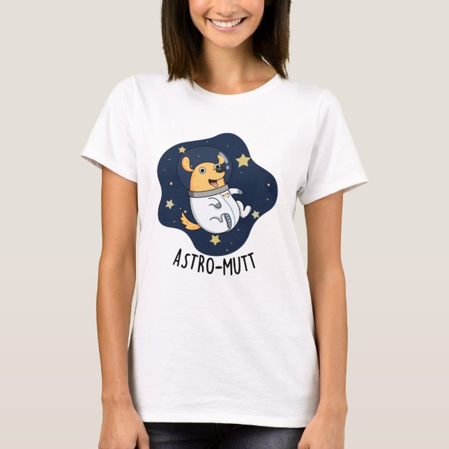 Astromutt Funny Dog Astronaut Puff T-Shirt (Vorderseite)