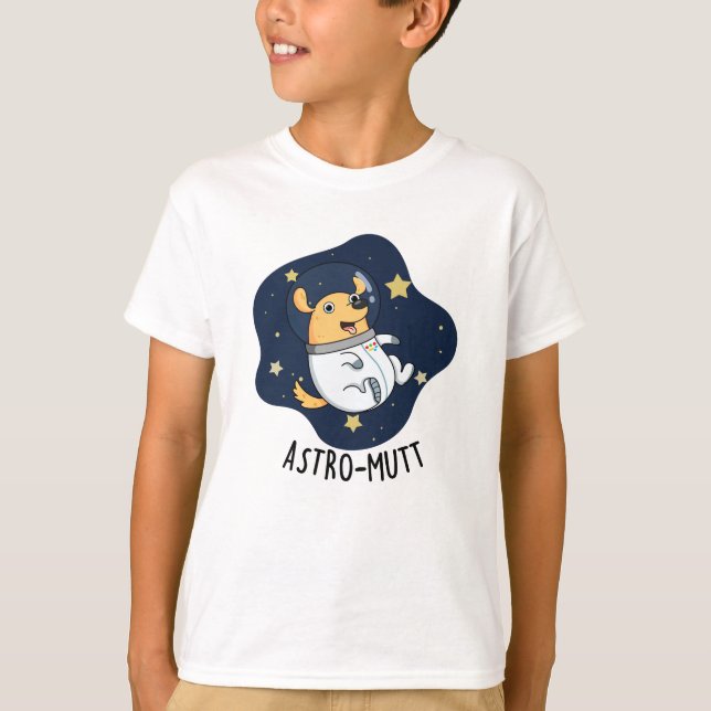 Astromutt Funny Dog Astronaut Puff T-Shirt (Vorderseite)