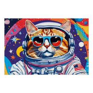 ASTRONABY TABBY CAT 3 POSTER