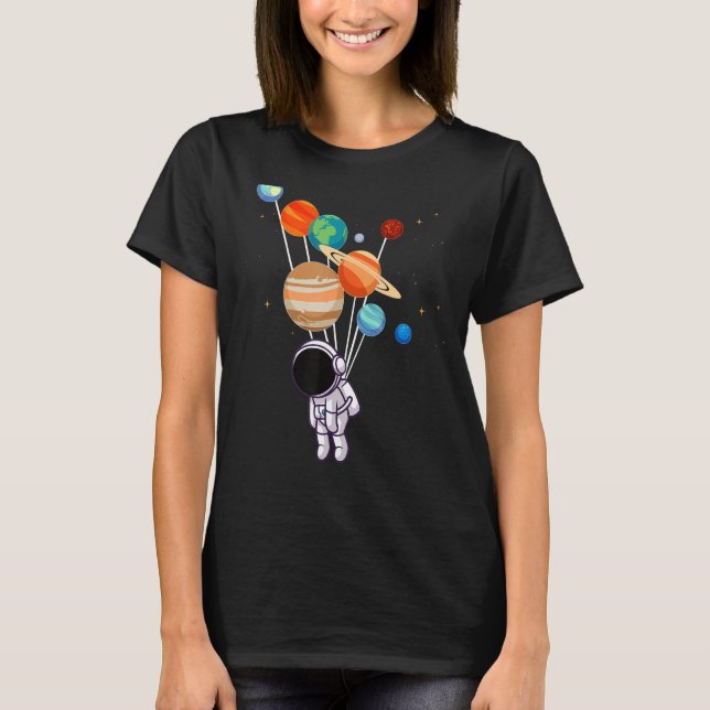 Astronau Solar System Space Girls Boys T-Shirt (Vorderseite)