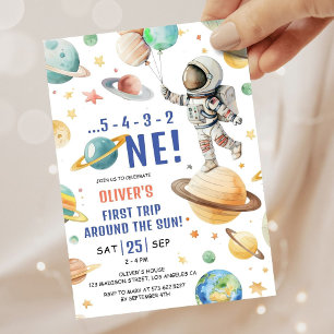 Astronaut 1. Geburtstag Erste Reise um die Sonne Einladung