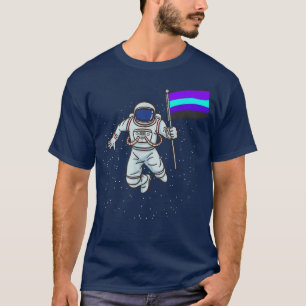 Astronaut Alexigender Pride Flag T - Shirt