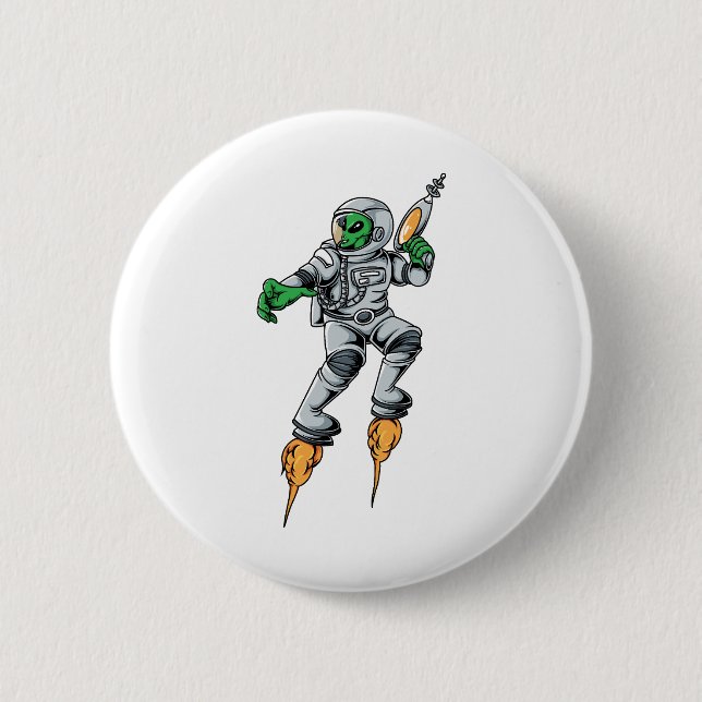 Astronaut Alien SciFi Space Ufo Button (Vorderseite)
