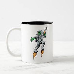 Astronaut Alien SciFi Space Ufo Zweifarbige Tasse