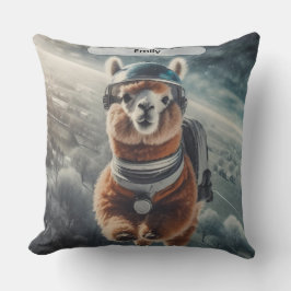 Astronaut Alpaca in Space Surreal Animal  Kissen