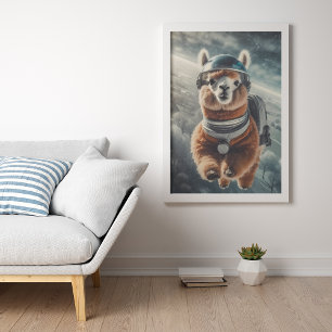 Astronaut Alpaca Poster