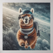 Astronaut Alpaka im Weltraum Surrealistisches Tier