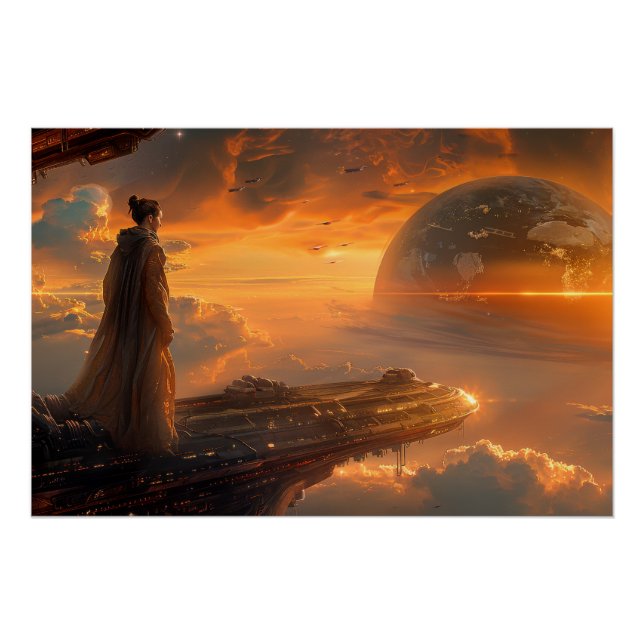 Astronaut am Aussichtspunkt Poster (Vorderseite)