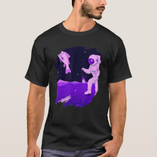 Astronaut Angelboot Weltraum Ozean See Cool Fisch  T-Shirt