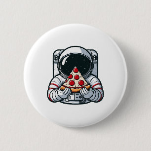 Astronaut Animal Eating Pizza Margherita Essen Ess Button