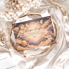 Astronaut Animals Space Diapper Raffle Begleitkarte