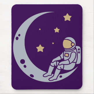 Astronaut auf dem Crescent Moon Design Mousepad