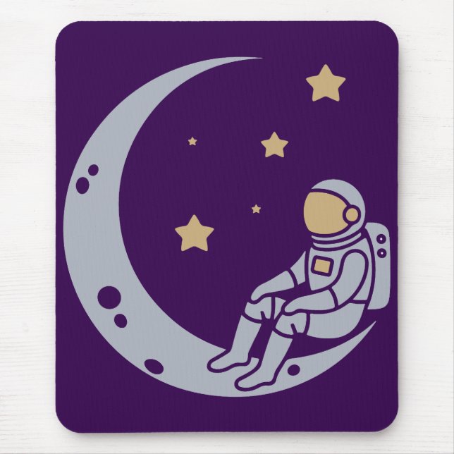 Astronaut auf dem Crescent Moon Design Mousepad (Vorne)