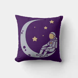 Astronaut auf dem Crescent Moon Design - Throw Kis Kissen