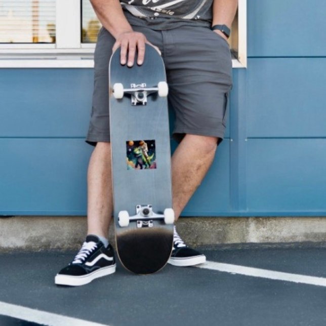 Astronaut auf dem Dino im Weltraum Aufkleber (Von Creator hochgeladen)