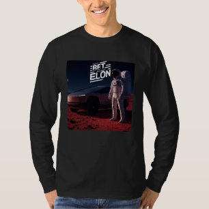 Astronaut auf dem Mars mit futuristischem elektris T-Shirt