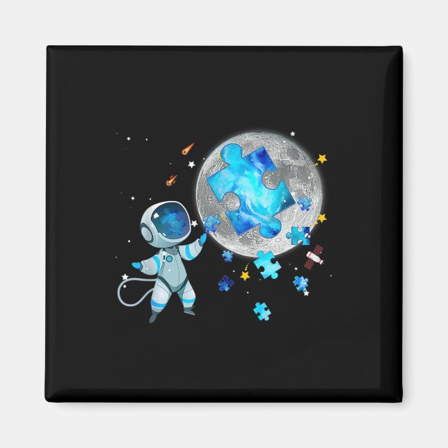 Astronaut auf dem Mond Magnet (Vorne)