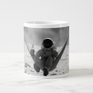 Astronaut auf dem Mond mit Bier Jumbo-Tasse