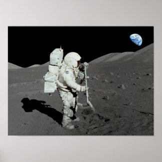 Astronaut auf dem Mond Poster