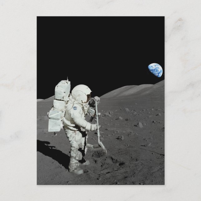 Astronaut auf dem Mond Postkarte (Vorderseite)